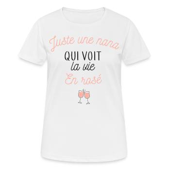 Nana vie en rose - T-shirt respirant Femme - blanc - Devant - AI Model Female 172 dark (172cm)