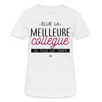 Meilleure collègue de tous les temps - T-shirt respirant Femme - blanc - Devant - AI Model Female 172 dark (172cm)