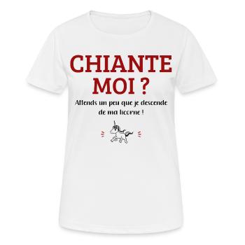 Chiante, moi ? - T-shirt respirant Femme - blanc - Devant - AI Model Female 172 dark (172cm)