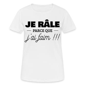 J'ai faim - T-shirt respirant Femme - blanc - Devant - AI Model Female 172 dark (172cm)