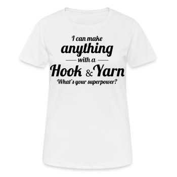 Crochet Crochet Crocheter Drôle - T-shirt respirant Femme - blanc - Devant - AI Model Female 172 dark (172cm)