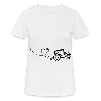 traktor herz - Frauen T-Shirt atmungsaktiv - Weiß - Vorne - AI Model Female 172 dark (172cm)