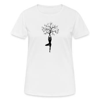 T-shirt de groupe de yoga méditation Chill Out Relax - T-shirt respirant Femme - blanc - Devant - AI Model Female 172 dark (172cm)