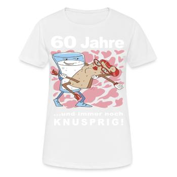 60 Jahre und immer noch knusprig! - Frauen T-Shirt atmungsaktiv - Weiß - Vorne - AI Model Female 172 dark (172cm)