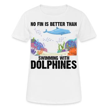 Avec les dauphins Nage Dauphin Océan Mammifère marin - T-shirt respirant Femme - blanc - Devant - AI Model Female 172 dark (172cm)