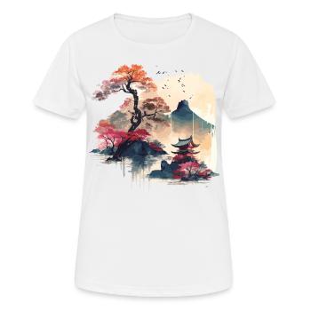 Japanische Kunst - Frauen T-Shirt atmungsaktiv - Weiß - Vorne - AI Model Female 172 dark (172cm)