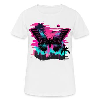 Dreamy Vaporwave Butterfly - Women's Breathable T-Shirt - white - Front - AI Model Female 172 dark (172cm)