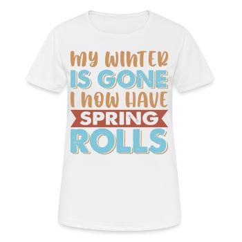 Ma graisse d’hiver a disparu, j’ai maintenant des rouleaux de printemps - T-shirt respirant Femme - blanc - Devant - AI Model Female 172 dark (172cm)