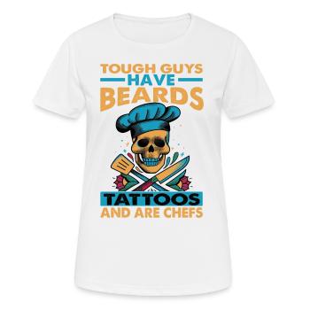 Les durs à cuire ont des tatouages de barbe et sont des chefs - T-shirt respirant Femme - blanc - Devant - AI Model Female 172 dark (172cm)
