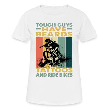 Les durs à cuire ont des tatouages de barbe et font du vélo - T-shirt respirant Femme - blanc - Devant - AI Model Female 172 dark (172cm)