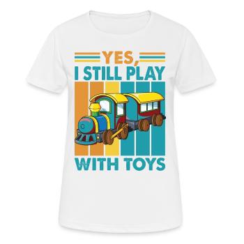 Oui, je joue toujours avec des jouets - Trains - Caboose - C - T-shirt respirant Femme - blanc - Devant - AI Model Female 172 dark (172cm)