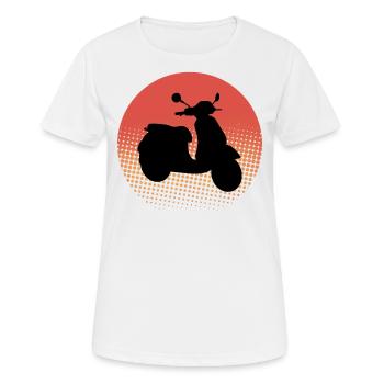 Roller Fahrer Roller Motorrad Vintage Retro - Frauen T-Shirt atmungsaktiv - Weiß - Vorne - AI Model Female 172 dark (172cm)
