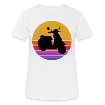 Roller Fahrer Roller Motorrad Vintage Retro - Frauen T-Shirt atmungsaktiv - Weiß - Vorne - AI Model Female 172 dark (172cm)