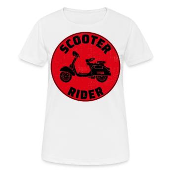Roller Fahrer Scootering Motorrad Moped Bike - Frauen T-Shirt atmungsaktiv - Weiß - Vorne - AI Model Female 172 dark (172cm)