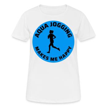 Deep Water Aqua jogging Pool Running Fitness - T-shirt respirant Femme - blanc - Devant - AI Model Female 172 dark (172cm)