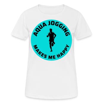Deep Water Aqua jogging Pool Running Fitness - T-shirt respirant Femme - blanc - Devant - AI Model Female 172 dark (172cm)