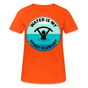 Aquagym Fitness aquatique Aqua Exercice - T-shirt respirant Femme - orange néon - Devant - AI Model Female 172 dark (172cm)