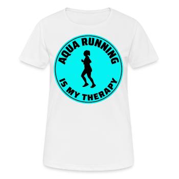Deep Water Aqua jogging Pool Running Fitness - T-shirt respirant Femme - blanc - Devant - AI Model Female 172 dark (172cm)