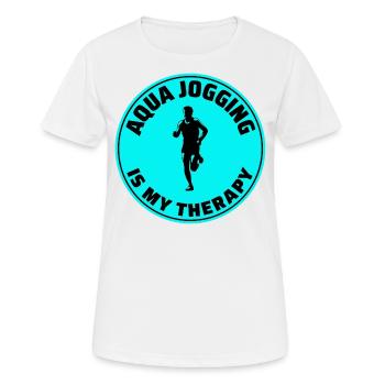 Deep Water Aqua jogging Pool Running Fitness - T-shirt respirant Femme - blanc - Devant - AI Model Female 172 dark (172cm)