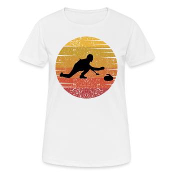 Curling Kehren Winter Eissport Retro Vintage - Frauen T-Shirt atmungsaktiv - Weiß - Vorne - AI Model Female 172 dark (172cm)