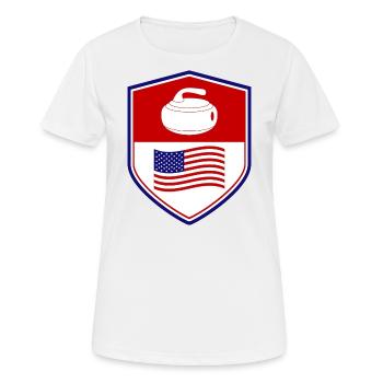American Flag Curling Team Winter Ice Sport USA - Frauen T-Shirt atmungsaktiv - Weiß - Vorne - AI Model Female 172 dark (172cm)