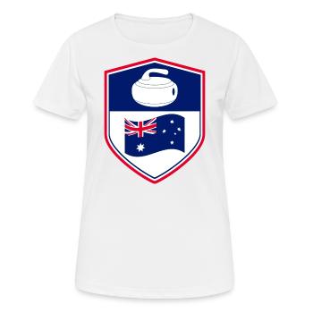 Australische Flagge Curling Winter Eissport Australien - Frauen T-Shirt atmungsaktiv - Weiß - Vorne - AI Model Female 172 dark (172cm)