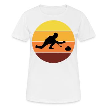 Stone Curling Wintersport 80er Jahre Stil Retro Vintage - Frauen T-Shirt atmungsaktiv - Weiß - Vorne - AI Model Female 172 dark (172cm)