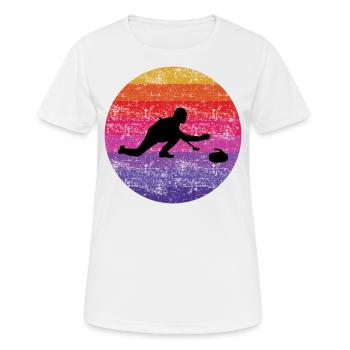 Stone Curling Wintersport 80er Jahre Stil Retro Vintage - Frauen T-Shirt atmungsaktiv - Weiß - Vorne - AI Model Female 172 dark (172cm)