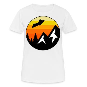 Wingsuit fliegen Base Jumping Skydiving Retro - Frauen T-Shirt atmungsaktiv - Weiß - Vorne - AI Model Female 172 dark (172cm)
