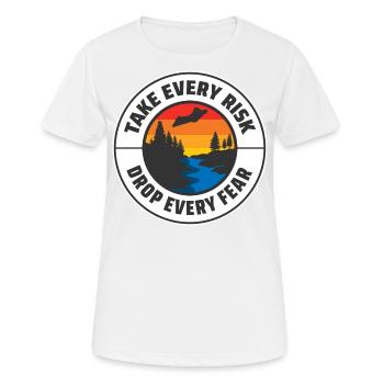 Wingsuit fliegen Base Jumping Fallschirmspringen Wingsuiting - Frauen T-Shirt atmungsaktiv - Weiß - Vorne - AI Model Female 172 dark (172cm)