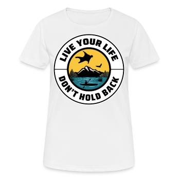 Wingsuit fliegen Base Jumping Fallschirmspringen Wingsuiting - Frauen T-Shirt atmungsaktiv - Weiß - Vorne - AI Model Female 172 dark (172cm)