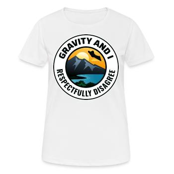 Wingsuit fliegen Base Jumping Fallschirmspringen Wingsuiting - Frauen T-Shirt atmungsaktiv - Weiß - Vorne - AI Model Female 172 dark (172cm)
