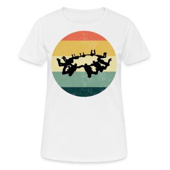 Fallschirmspringen Fallschirmspringen Fallschirmspringen - Frauen T-Shirt atmungsaktiv - Weiß - Vorne - AI Model Female 172 dark (172cm)