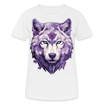 Loup #5 - T-shirt respirant Femme - blanc - Devant - AI Model Female 172 dark (172cm)