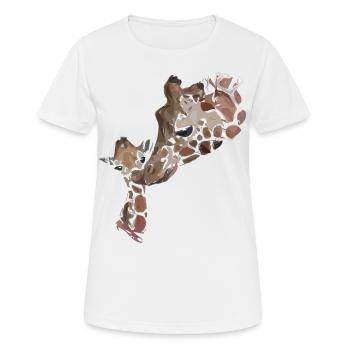 Giraffen - Frauen T-Shirt atmungsaktiv - Weiß - Vorne - AI Model Female 172 dark (172cm)