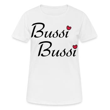 Bussi Bussi - Frauen T-Shirt atmungsaktiv - Weiß - Vorne - AI Model Female 172 dark (172cm)