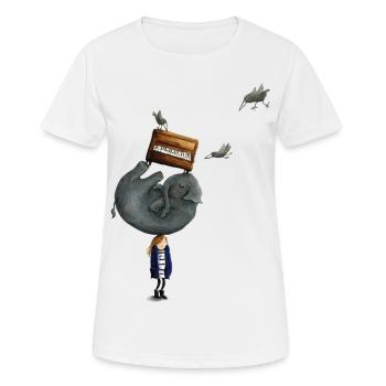 Elephant On The Head - Women's Breathable T-Shirt - white - Front - AI Model Female 172 dark (172cm)