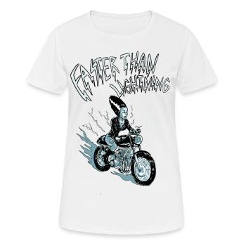 faster than lightning - T-shirt respirant Femme - blanc - Devant - AI Model Female 172 dark (172cm)
