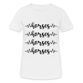 Horses Riding Black Background Horse Animal - Women's Breathable T-Shirt - white - Front - AI Model Female 172 dark (172cm)