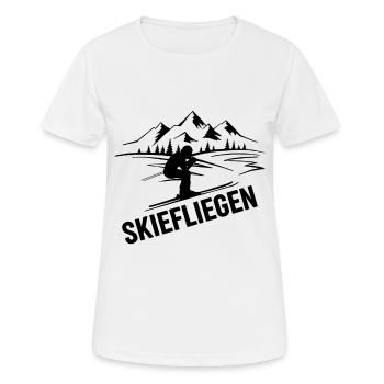 Skiefliegen Wintersport Skispringen - Frauen T-Shirt atmungsaktiv - Weiß - Vorne - AI Model Female 172 dark (172cm)