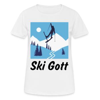 Ski Gott Wintersport Skispringer Sport - Frauen T-Shirt atmungsaktiv - Weiß - Vorne - AI Model Female 172 dark (172cm)