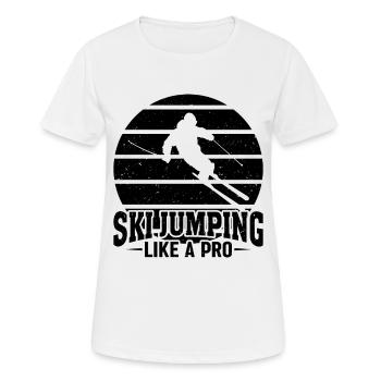 Saut à ski comme un pro Coucher de soleil - T-shirt respirant Femme - blanc - Devant - AI Model Female 172 dark (172cm)