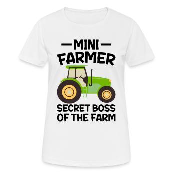 Farmer Secret Boss of Farm CEO Table - T-shirt respirant Femme - blanc - Devant - AI Model Female 172 dark (172cm)