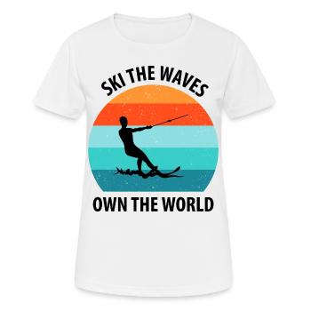Ski nautique, ski nautique, skieurs nautiques - T-shirt respirant Femme - blanc - Devant - AI Model Female 172 dark (172cm)