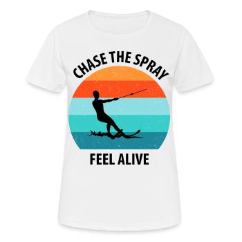 Ski nautique, ski nautique, skieurs nautiques - T-shirt respirant Femme - blanc - Devant - AI Model Female 172 dark (172cm)