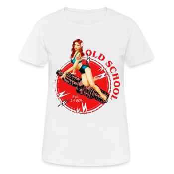 Old school Pin Up - Women's Breathable T-Shirt - white - Front - AI Model Female 172 dark (172cm)