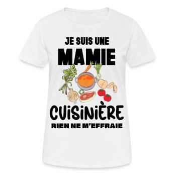 Ma Mamie Cuisinière Cadeau Grand-Mère - T-shirt respirant Femme - blanc - Devant - AI Model Female 172 dark (172cm)