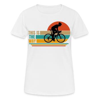 cycling. this the way - Women's Breathable T-Shirt - white - Front - AI Model Female 172 dark (172cm)