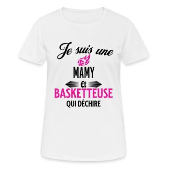 je suis basketteuse qui déchire et mamy - T-shirt respirant Femme - blanc - Devant - AI Model Female 172 dark (172cm)