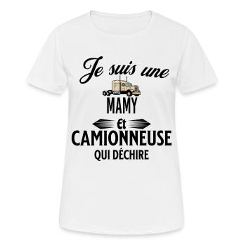 je suis camionneuse qui déchire et mamy - T-shirt respirant Femme - blanc - Devant - AI Model Female 172 dark (172cm)